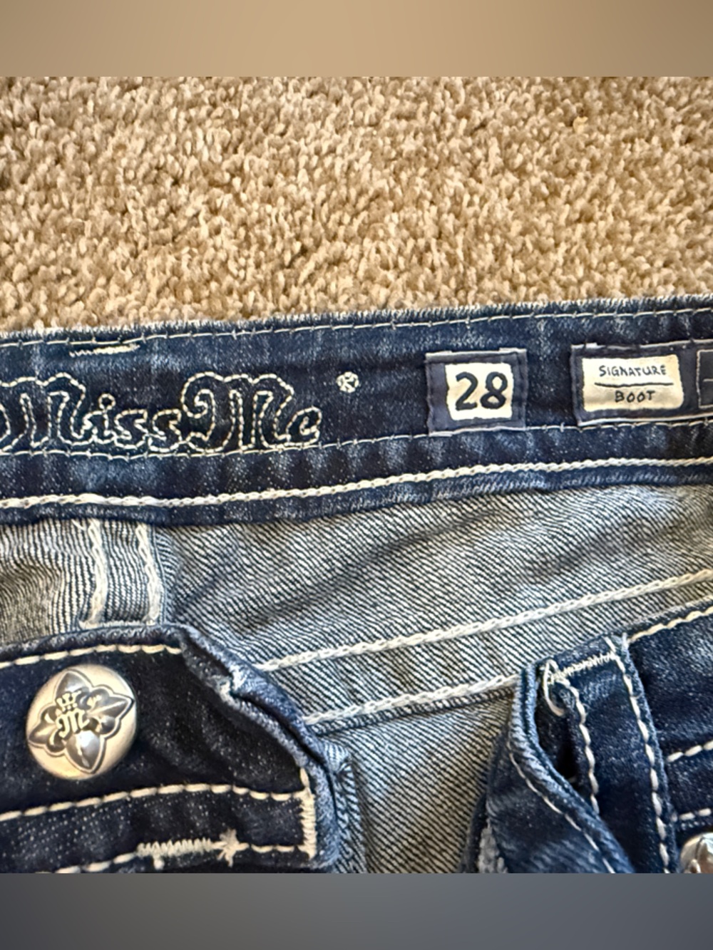 Miss Me Dark Blue Flare Jeans - Picture 2 of 4